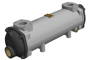 Hydraulikk kjøler GL480 (3 pass)(olje 1 1/2"BSP+flens - vann 1 1/2"BSP+flens)